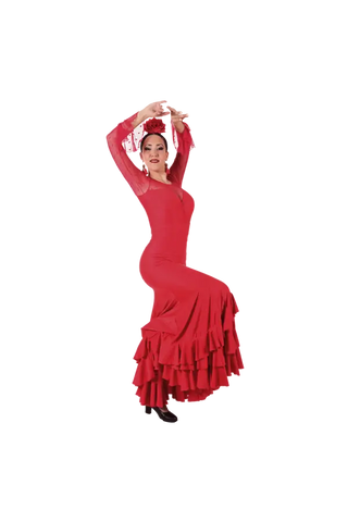Flamenco dance skirt  Lycra Red   |  Falda baile flamenco Lycra Rojo