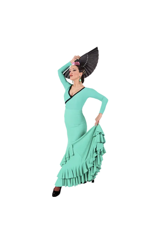 Flamenco dance skirt  Lycra Green  |  Falda baile flamenco Lycra Verde