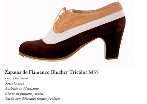Flamenco dance shoes Begoña Cervera Blutcher |  Begoña Cervera Modelo Blutcher Tricolor