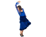 Flamenco skirt and blouse velvet and lace |  Conjunto baile flamenco Tarantos