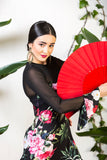 Vestido para baile flamenco estampado de flores / Flamenco dance dress