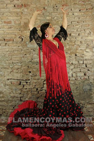 Flamenco shawl-Silk strip | Mantoncillo flamenco-Tira de flecos de seda natural