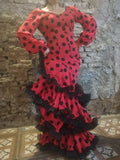 Flamenco dance dress Lunares Model |  Vestido baile flamenco crespón de lunares