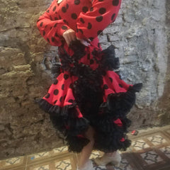 Flamenco dance dress Lunares Model |  Vestido baile flamenco crespón de lunares